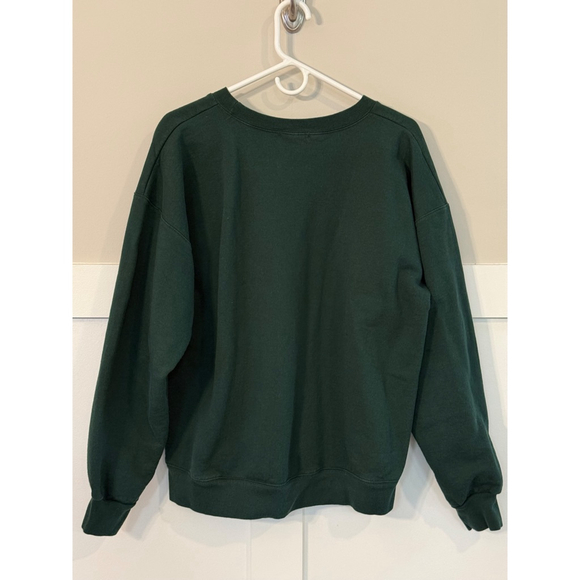 Women's THE BAR Hunter Green Varsity Sweatshirt Large with White Logo - Picture 8 of 11